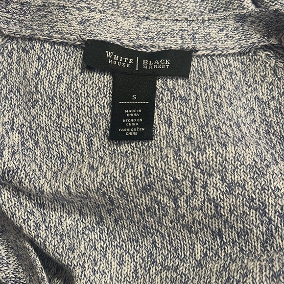 WHBM V-neck Blue with Silver Accents Raglan Sleeve Tunic Pullover Sz S - Picture 7 of 7